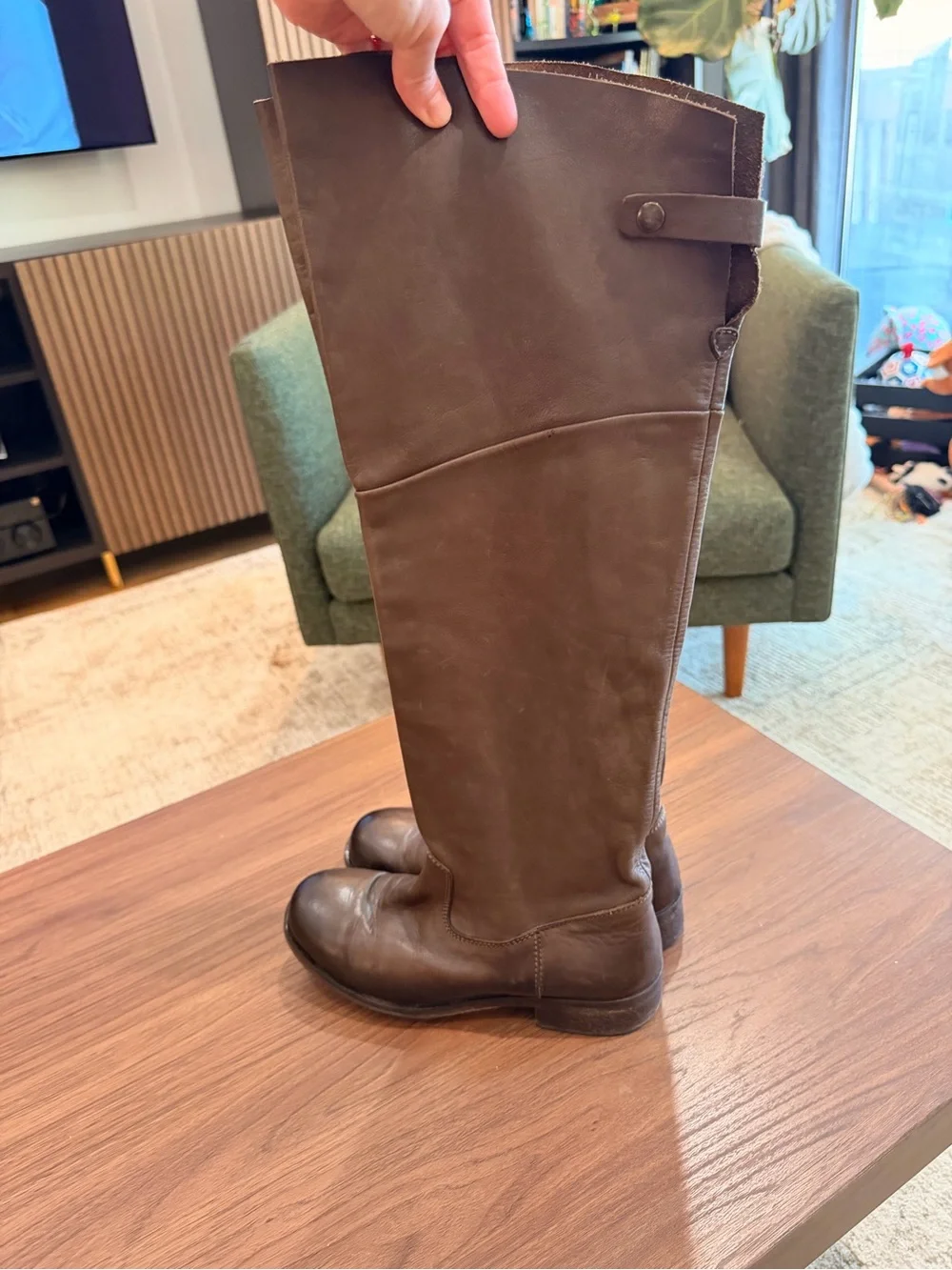 Buttery Soft Over the Knee Leather Boots Size 7.5 Women's Made in Italy Oiled